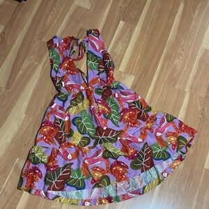 FARM Rio Colorful Leaf Print Mini Dress